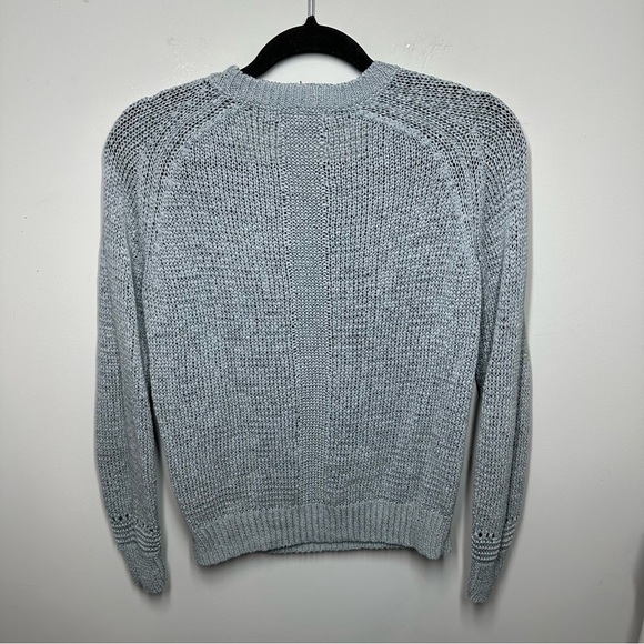 360 Sweater Gray Knit Pullover Crewneck Cotton Linen - Picture 4 of 6